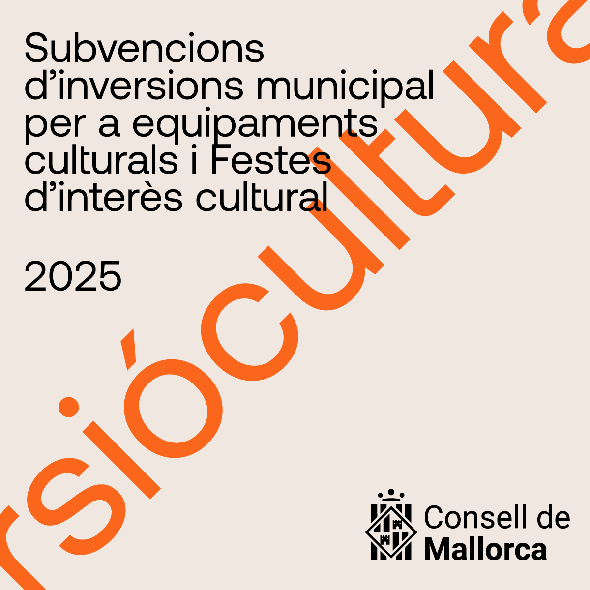 L'Ajuntament rep ajuts econòmics del Consell de Mallorca per inversions municipals per a equipaments culturals i festes d’interès cultural.