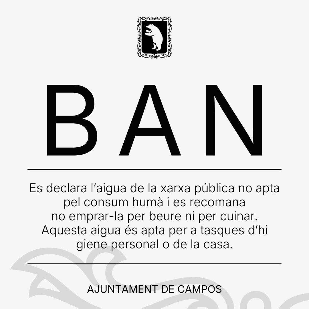 B A N - L’aigua de la xarxa pública no és apta per beure ni cuinar. MALLORCA