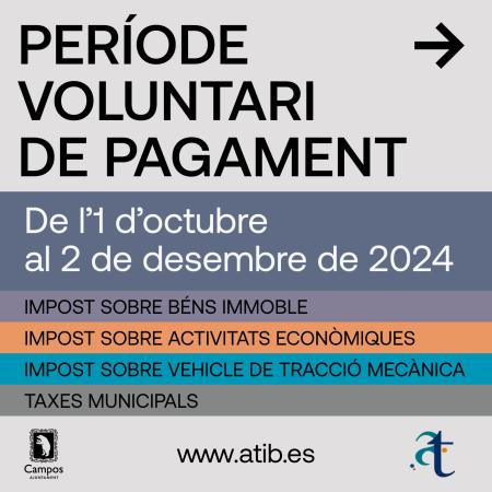 Anunci del període voluntari de pagament dels imposts