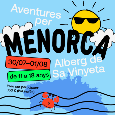 Aventures per Menorca | de 11 a 18 anys | campos joventut mallorca 2026